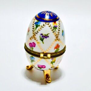 Vintage Porcelain Egg Trinket Dish